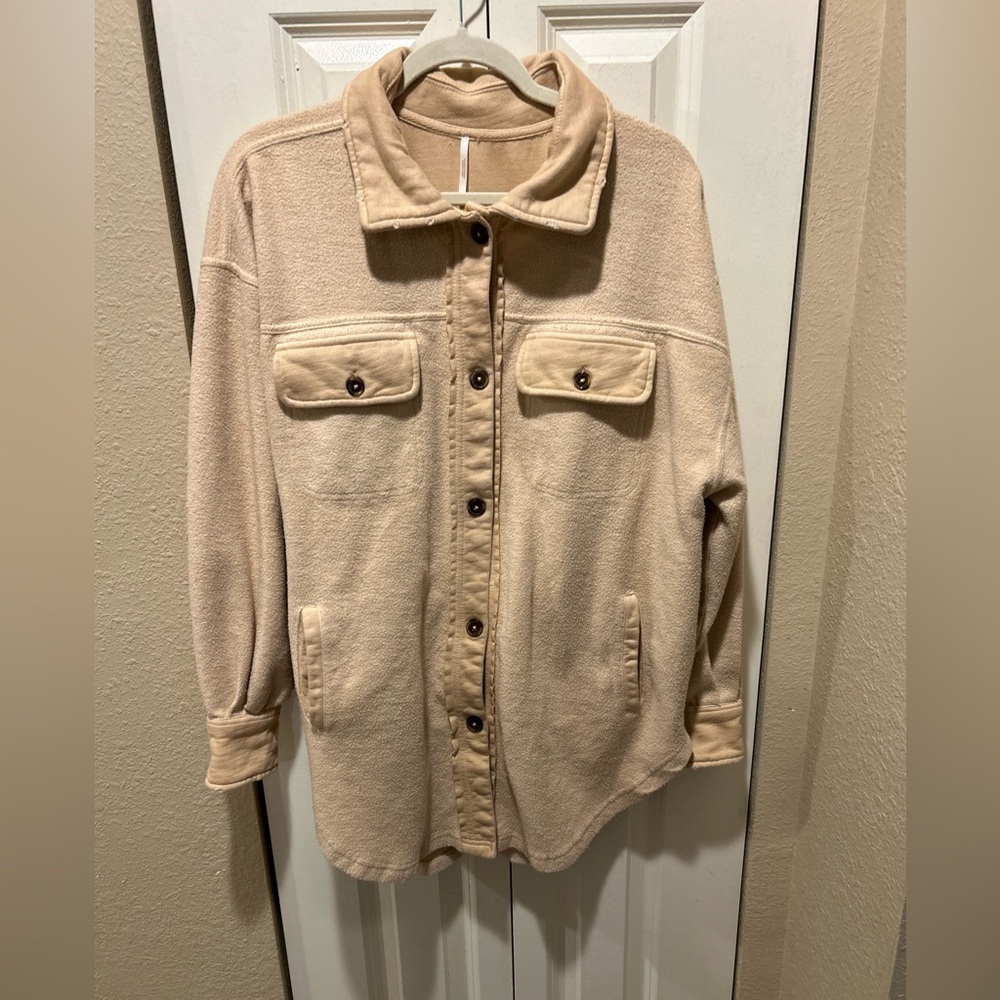 Free People Ruby Jacket Shaket in Mustard Seed or Sweetheart Sunrise,M - Picture 6 of 12